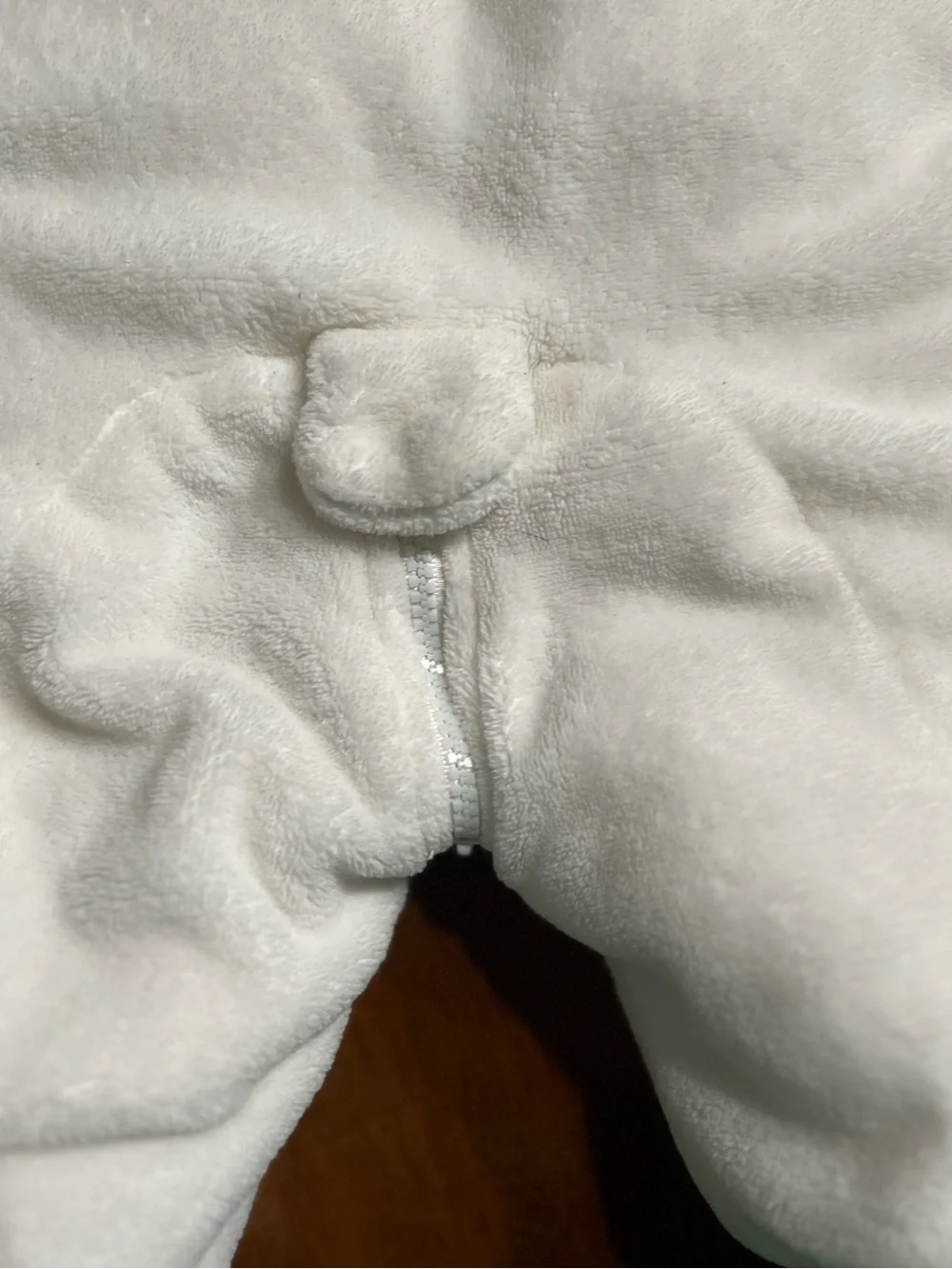 Cozy White Baby One-Piece Hooded Snowsuit